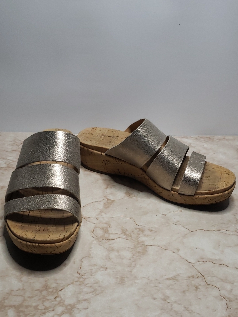 Kork Ease Brow/gold Slide Platform Women's Sandals Size 9